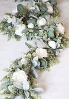 Alluria White Rose Eucalyptus Garland